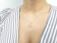 10K Yellow Gold Opal & Diamond Pendant