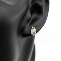 10K Yellow Gold Opal & Diamond Earrings