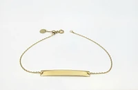 10K Yellow Gold Engravable Bar (35mm x 4mm) Bracelet - 7 Inches
