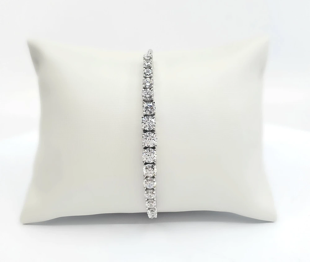 Sterling Silver & Cubic Zirconia Bracelet 7"