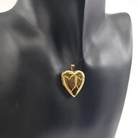 Gold Plated on 925 Sterling Silver Heart Shaped Locket with Etched Hearts Design - 21mm x 20mm