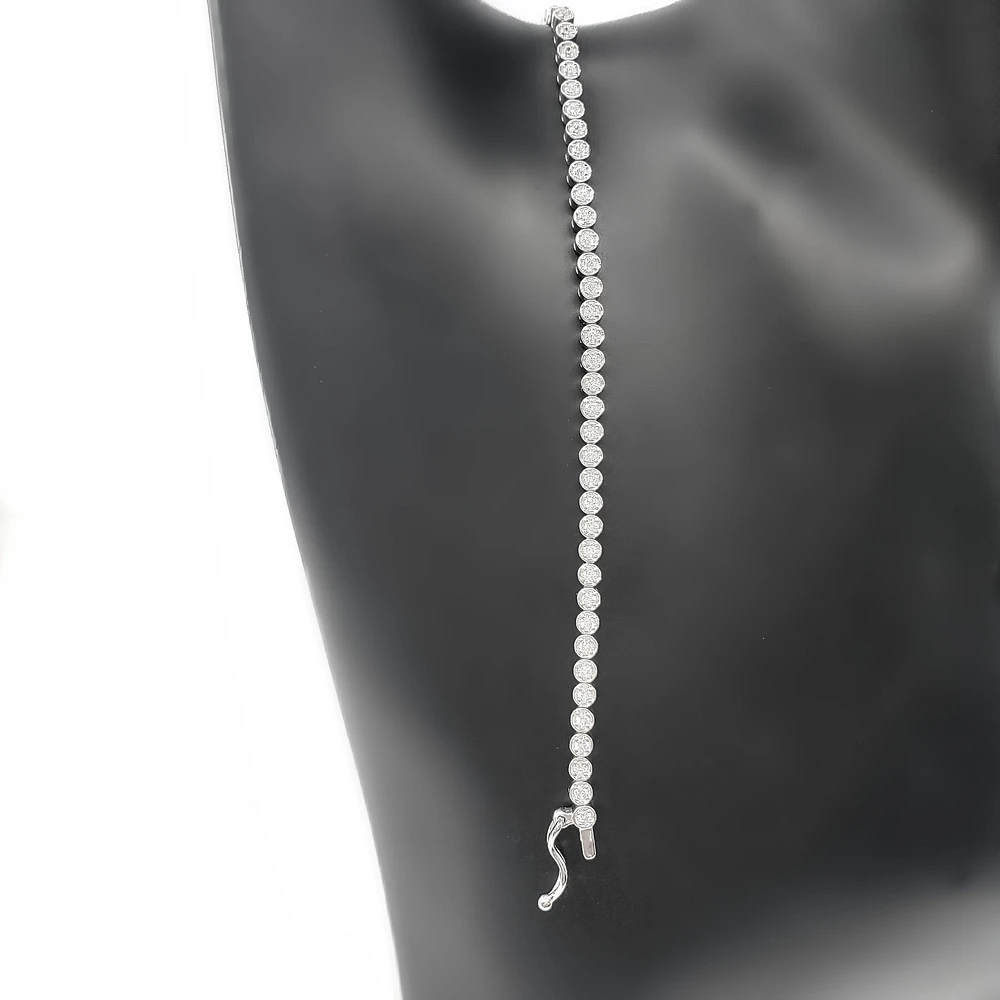 925 Sterling Silver Cubic Zirconia Bracelet - 7 Inches