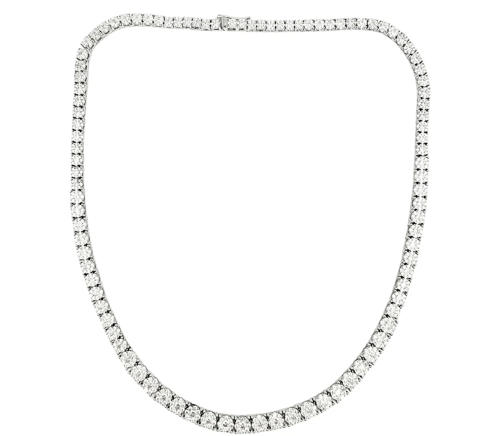 Sterling Silver Cubic Zirconia Tennis Necklace 16