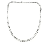 Sterling Silver Cubic Zirconia Tennis Necklace 16