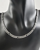 925 Sterling Silver 4.8mm Rhodium Plated Miami Cuban Figaro