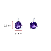 10K White Gold Amethyst Stud Earrings