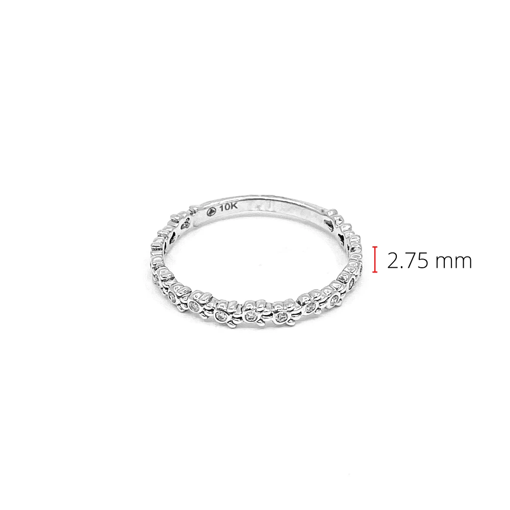 10K White Gold 0.065cttw Diamond Paw Print Ring, size 6.5
