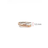 10k White & Rose Gold 0.104cttw Diamond Ring, size 6.5