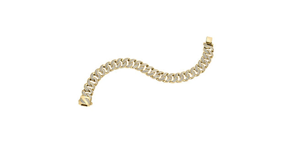 10K Yellow Gold 3.00cttw Diamond Cuban Link Bracelet
