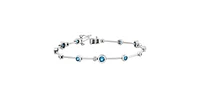 Blue Topaz & Diamond Tennis Bracelet