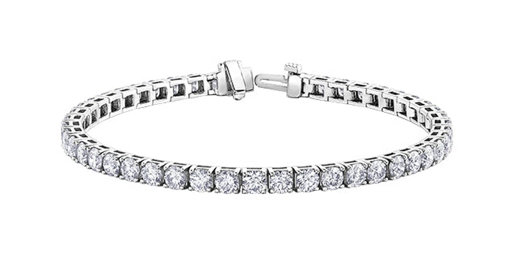 14K White Gold 10.0 cttw Lab Grown Diamond Tennis Bracelet