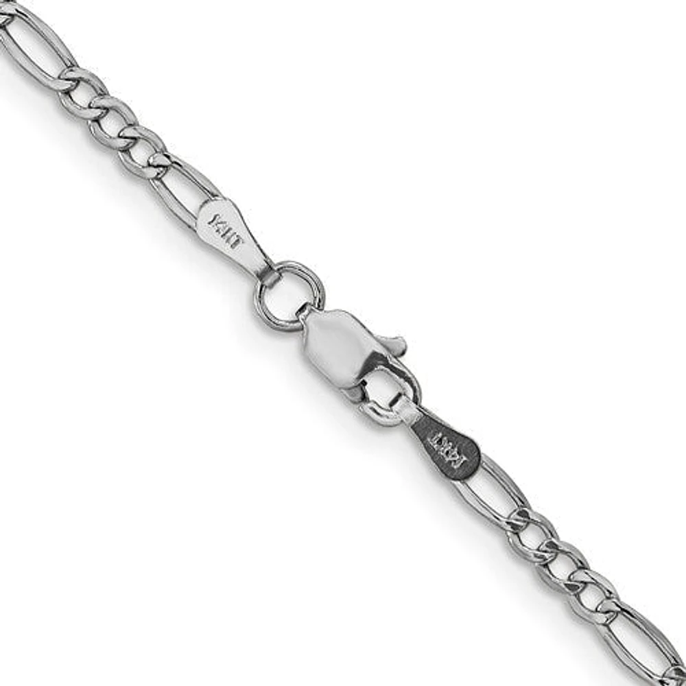 14K Gold 5.75mm Semi-Solid Figaro with Lobster Clasp Chain - /