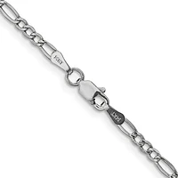 14K Gold 5.75mm Semi-Solid Figaro with Lobster Clasp Chain - /