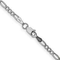 14K Gold 7.3mm Semi-Solid Figaro with Lobster Clasp Chain - /