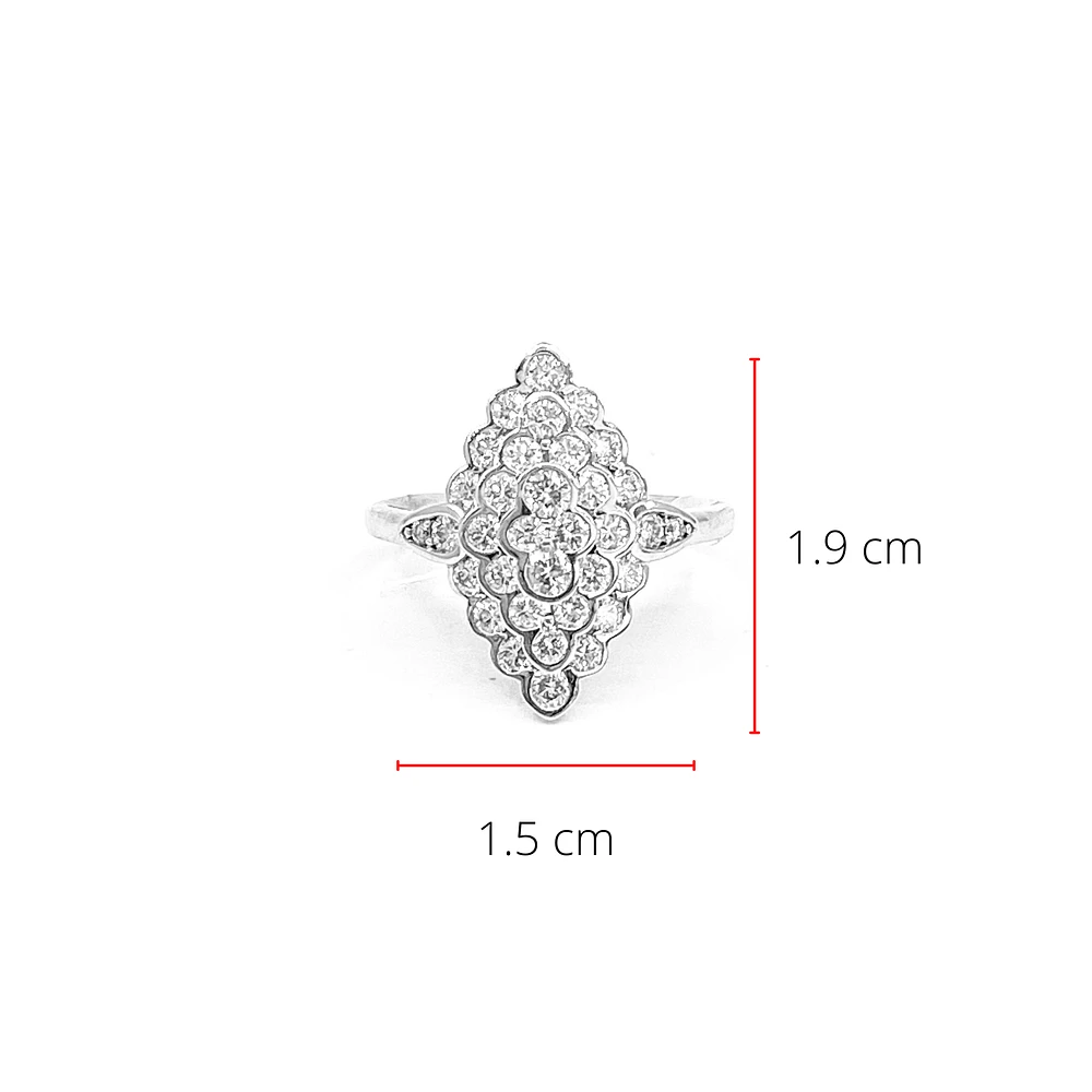 10K White Gold 1.00cttw Diamond Ring, size 6.5