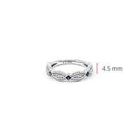 10K White Gold 0.10cttw Genuine Sapphire & 0.14cttw Diamond Ring, size 6.5