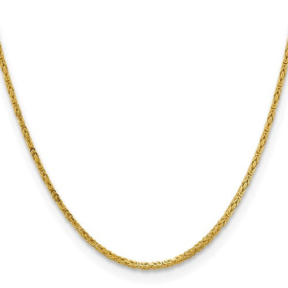 14K Gold 2.0mm Byzantine Chain - /