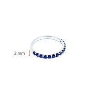 10K White Gold Created Sapphire Ring, size 6.5