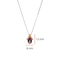 10K White & Rose Gold 1.00cttw Mystic Topaz and 0.02cttw Diamond Pendant, 18"