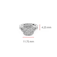 10K White Gold 1.00cttw Diamond Halo Engagement Ring, size 6.5