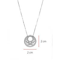 10K White Gold 0.50cttw Diamond Pendant with Box Chain - 18 Inches