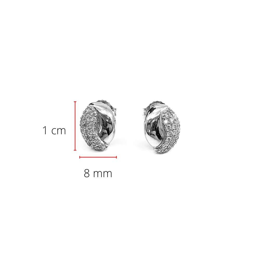 10K White Gold 0.28cttw Pave Diamond Stud Earrings