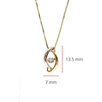 10K White and Yellow Gold 0.09cttw Diamond Pendant, 18"