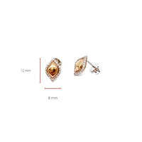10K White & Rose Gold 0.13cttw Diamond Stud Earrings