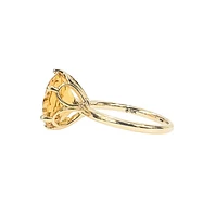 10K Yellow Gold 12mm Citrine Ring - Size 7