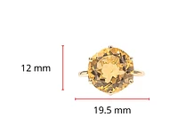 10K Yellow Gold 12mm Citrine Ring - Size 7