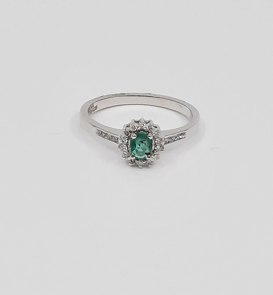 Genuine Emerald & Diamond Ring