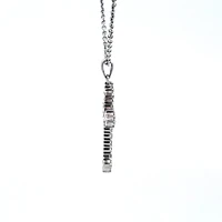 10/14K White Gold 0.85cttw Diamond Cross Pendant, 18"