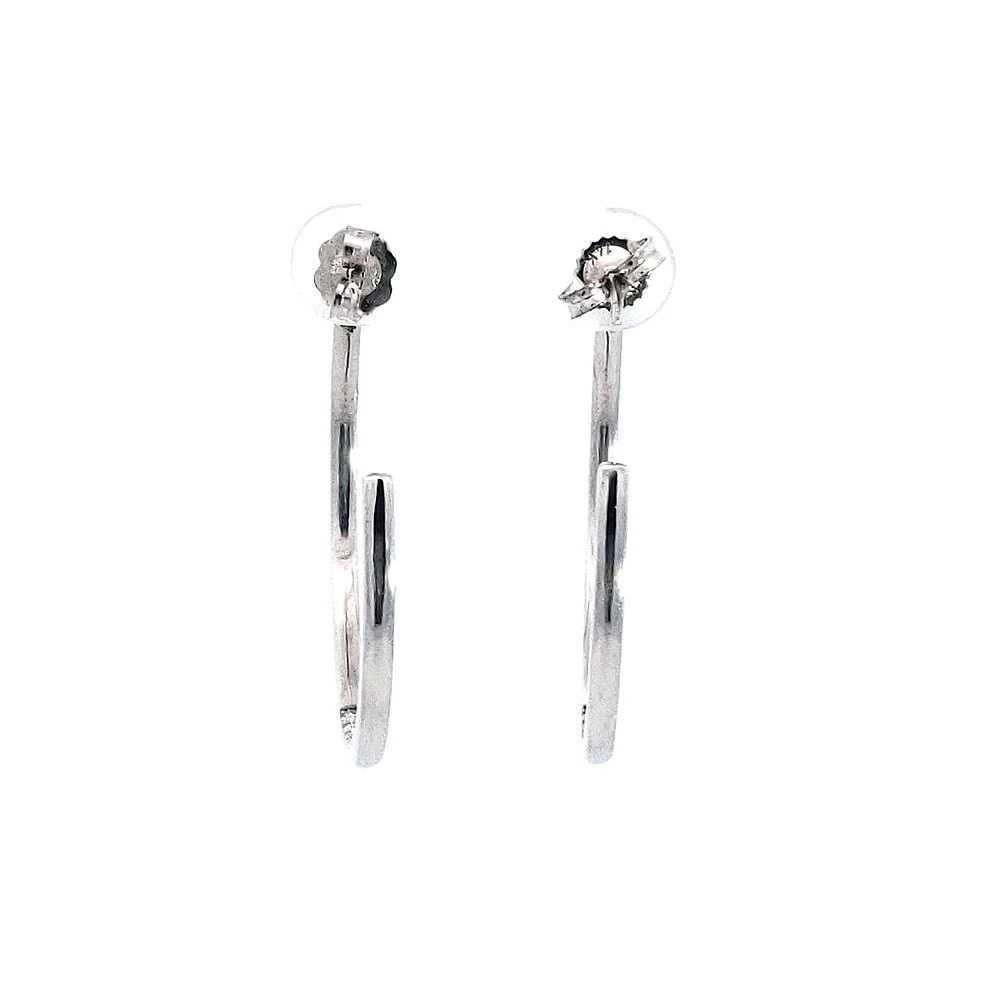 14K White Gold 0.74cttw Diamond Hoop Earrings