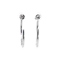 14K White Gold 0.74cttw Diamond Hoop Earrings