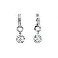 14K White Gold 0.93cttw Diamond Drop Earrings