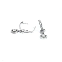 14K White Gold 0.93cttw Diamond Drop Earrings