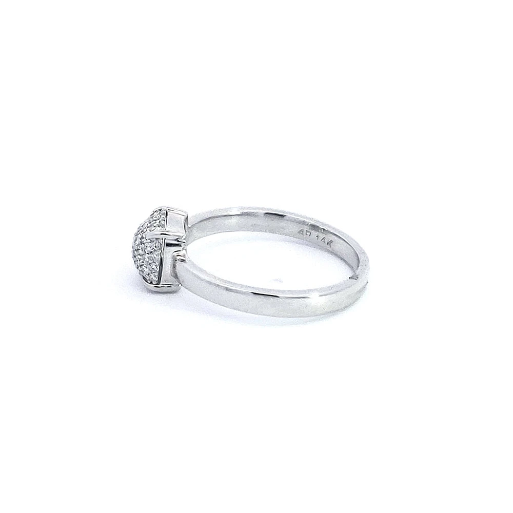 14K White Gold 0.35ctts Diamond Ring - /