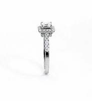 14K White Gold 0.99cttw Princess Cut Diamond Halo Engagement Ring