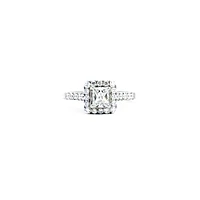 14K White Gold 0.99cttw Princess Cut Diamond Halo Engagement Ring