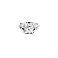 14K White Gold 0.87cttw Princess Cut Diamond Halo Engagement Ring