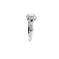 14K White Gold 0.87cttw Princess Cut Diamond Halo Engagement Ring
