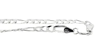 925 Sterling Silver Chain Figaro with Diamond Cut - 22" - 5.6mm