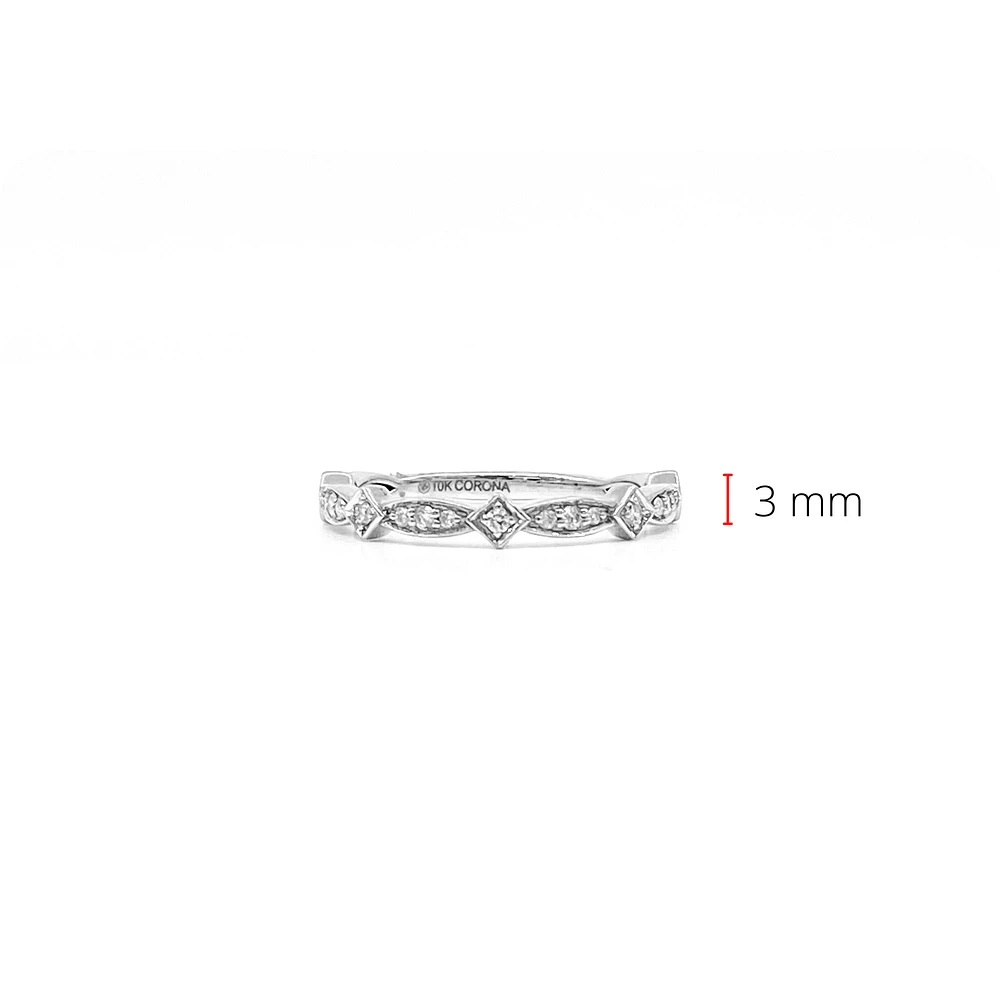 10K White Gold 0.17cttw Diamond Ring, size 6.5