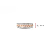 10K White & Rose Gold 0.18cttw Diamond Ring, size 6.5