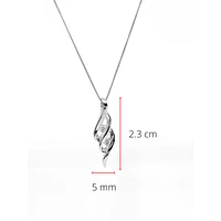 10K White Gold 0.10cttw Canadian Diamond Pendant, 18"