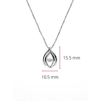 Sterling Silver 0.065cttw Canadian Diamond Necklace, 18"