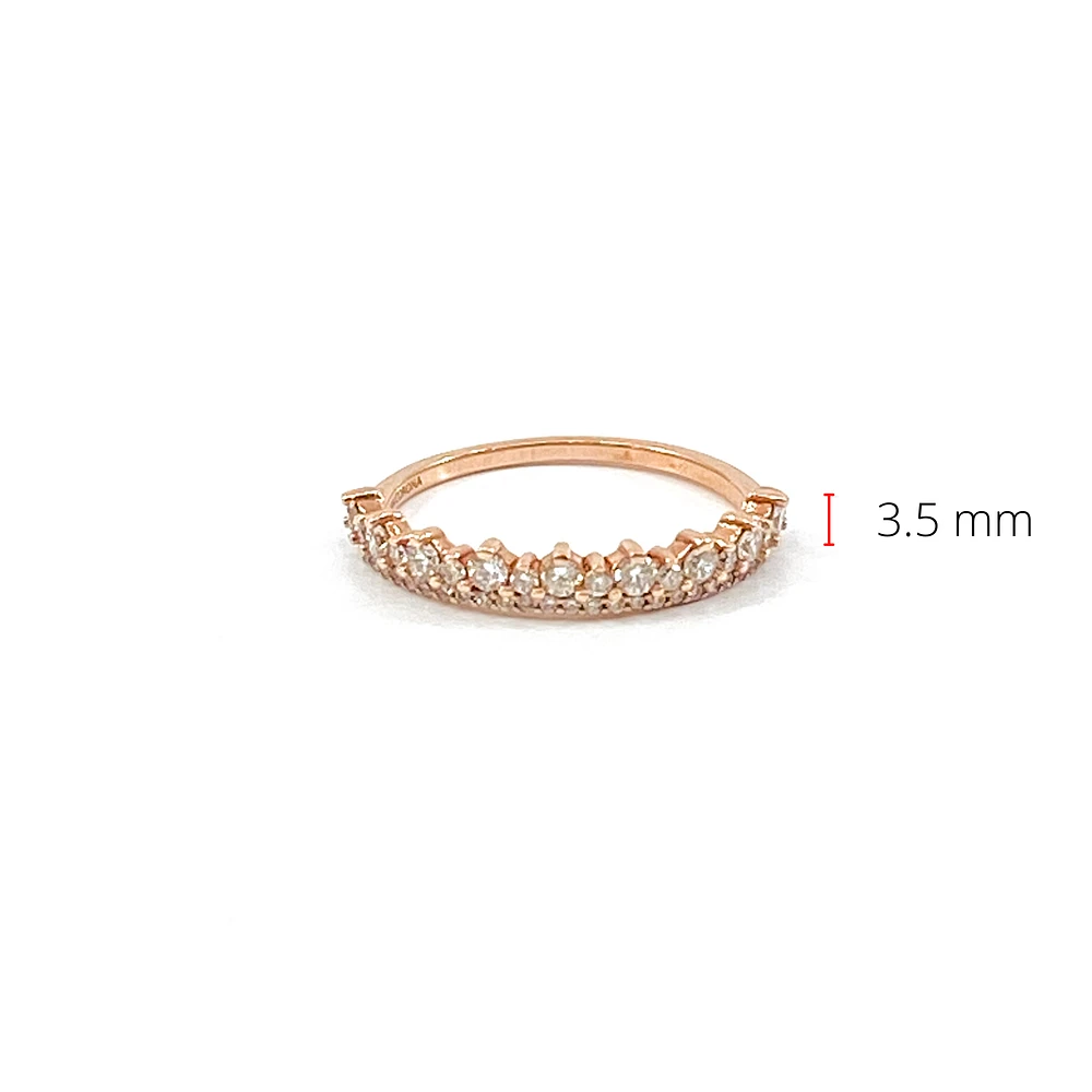 10K Rose Gold 0.50cttw Crown Diamond Ring - Size 6.75