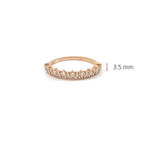 10K Rose Gold 0.50cttw Crown Diamond Ring - Size 6.75
