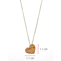 10K Yellow Gold 0.015cttw Diamond Heart "I Love You" Pendant, 18"