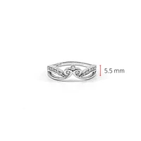 10K White Gold 0.30cttw Diamond Crown Ring, size 6.5